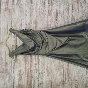 Green long evening gown